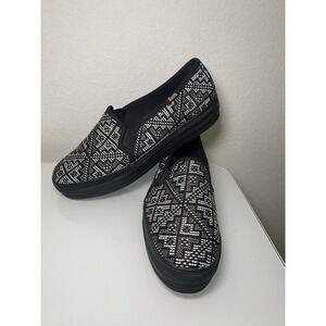 KEDS Triple Decker Slip On Sneakers Aztec Design Beaded Black Women's Size 9